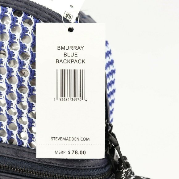 Steve Madden Murray Mesh Convertible Backpack Navy BMURRAY $78 main image 4